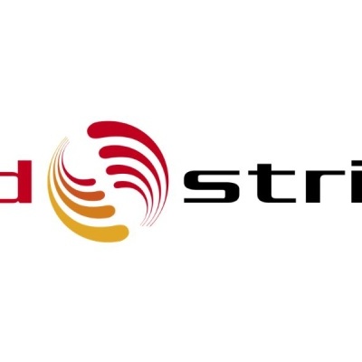 Logotipo red string com símbolo circular colorido