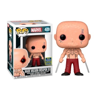 Funko Pop! Wade Wilson Weapon XI Marvel com tatuagens e calças vermelhas