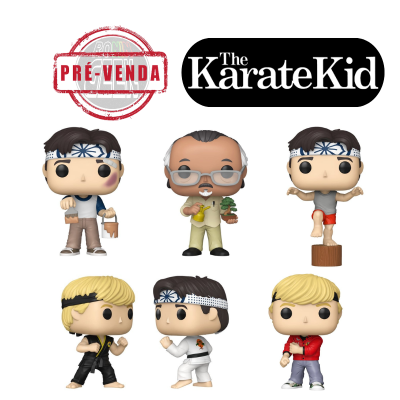 Funko Pop The Karate Kid com seis figuras e texto PRÉ-VENDA
