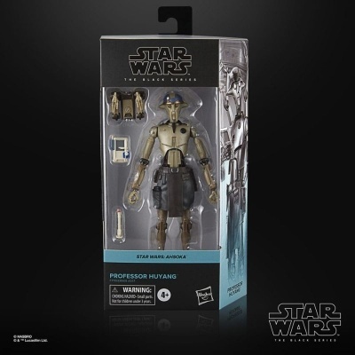 Figura de ação Professor Huyang da série Star Wars The Black Series na embalagem