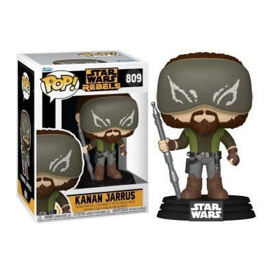Figura Pop! Kanan Jarrus Star Wars Rebels com capacete cinzento e base preta