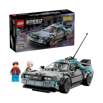 Conjunto LEGO Speed Champions DeLorean e mini-figuras inspirado em Back to the Future