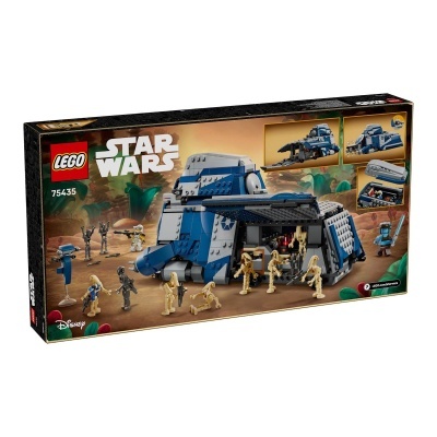 Caixa de LEGO Star Wars 75435 com transporte e minifiguras douradas e cinzentas