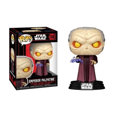 Figura Funko Pop Emperor Palpatine Star Wars com caixa e base preta