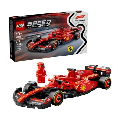 Lego Speed Champions Ferrari SF-24 com 275 peças e mini figura de piloto vermelho