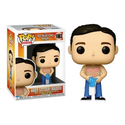 Figura Funko Pop! Andy Stitzer com caixa do filme The 40-Year-Old Virgin
