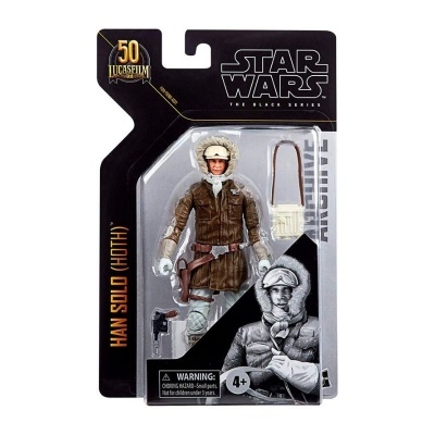Figura de ação Han Solo (Hoth) da Star Wars The Black Series na embalagem