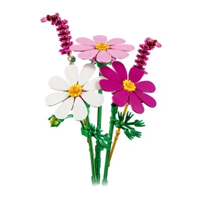 Buquê de flores coloridas feitas com peças de construção