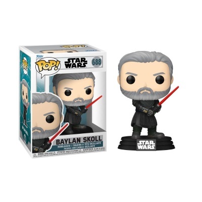 Figura Pop! Star Wars Baylan Skoll com sabre de luz vermelho e cabelo cinzento