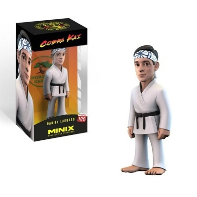 Figura colecionável de Daniel LaRusso e caixa Cobra Kai