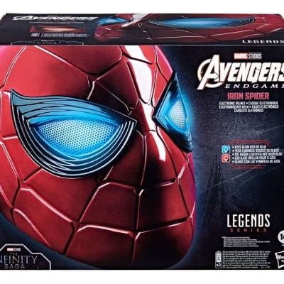 Caixa de máscara Homem-Aranha Iron Spider Avengers Endgame vermelho e azul