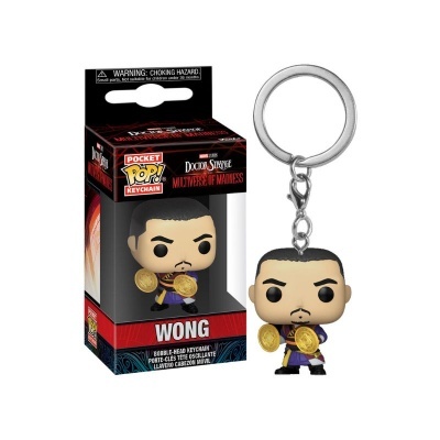 Chaveiro Pocket Pop Wong do filme Doctor Strange com discos dourados nas mãos