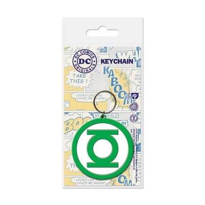 Chaveiro Green Lantern em verde e branco em embalagem com design de banda desenhada