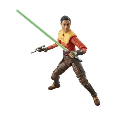 Figura de ação Star Wars com sabre verde e blaster