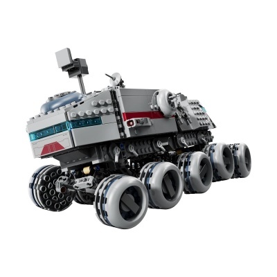 Veículo robótico de blocos cinzentos com rodas grandes