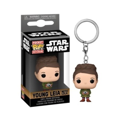 Chaveiro Funko Pop de Young Leia segurando um cachorrinho