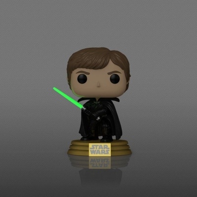 Figura Funko Pop de Star Wars com sabre de luz verde