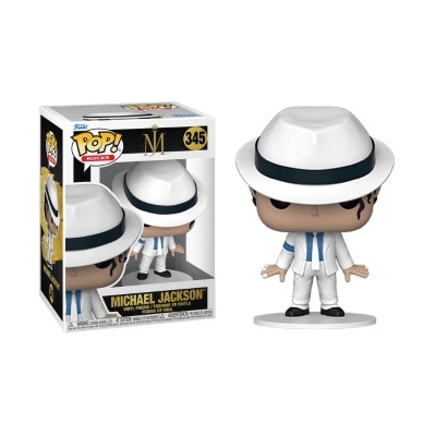 Funko Pop! Rocks Michael Jackson vinil com chapéu branco e gravata azul