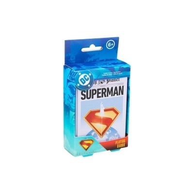 Baralho de cartas Superman em embalagem azul e branca