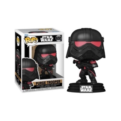Figura Funko Pop Star Wars Purge Trooper em vinil preto com detalhes vermelhos