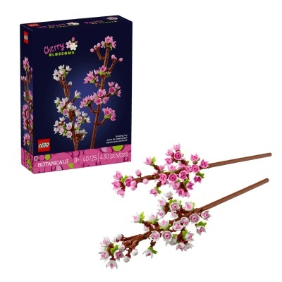 LEGO Botanical Cherry Blossoms com ramos floridos em rosa e branco