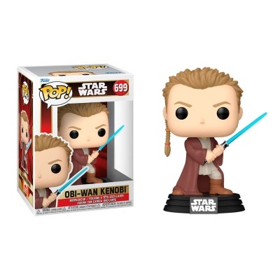 Figura Funko Pop Obi-Wan Kenobi Star Wars com sabre de luz azul e caixa