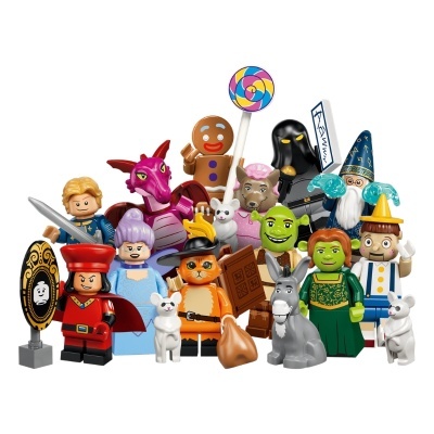 Conjunto de miniaturas LEGO coloridas de personagens variados