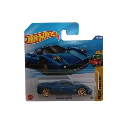 Miniatura de carro azul Hot Wheels Ferrari GTO 69 em embalagem