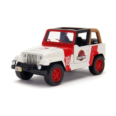 Veículo de brinquedo Jeep Jurassic Park branco e vermelho