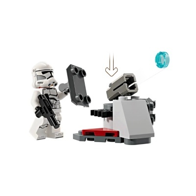 Mini-figura LEGO soldado clone com acessórios e peças de construção