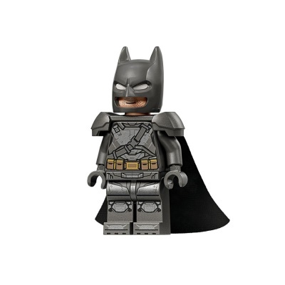 Mini figura LEGO de Batman com máscara preta e capa preta