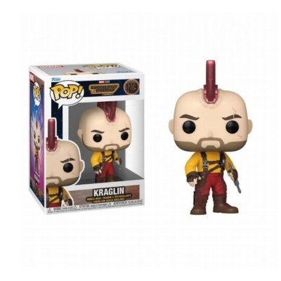 Figura Funko Pop! Kraglin com cabelo moicano, vestido amarelo e vermelho e arma