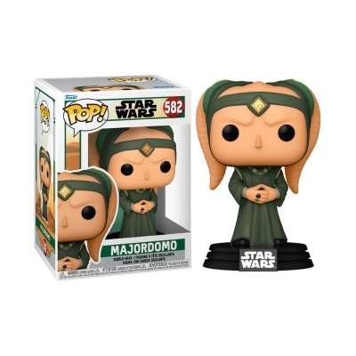 Funko Pop Majordomo Star Wars nº 582 com vestido verde e base preta