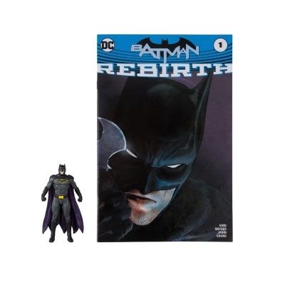 Figura de ação do Batman e livro Batman Rebirth nº 1