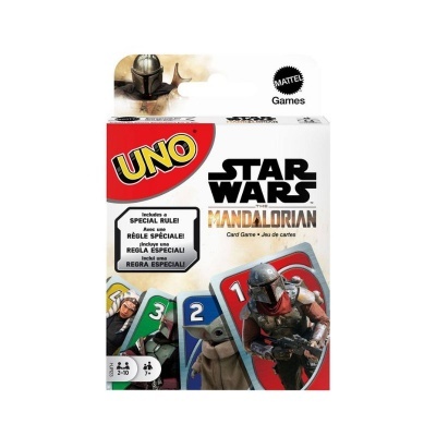 Caixa do jogo de cartas UNO Star Wars Mandalorian