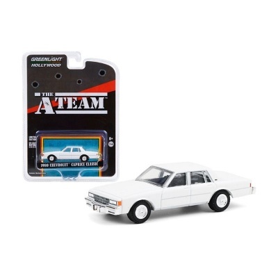 Miniatura carro branco 1980 Chevrolet Caprice Classic com embalagem