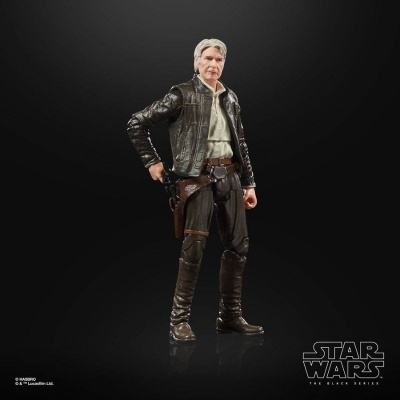 Figura de ação de personagem de Star Wars com roupa preta e bege