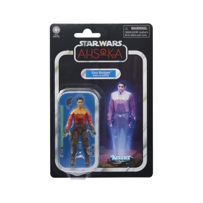 Figura de ação Star Wars AHSOKA Ezra Bridger com sabre de luz em embalagem preta