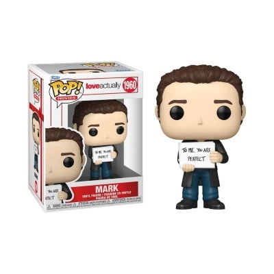 Figura Funko Pop! Mark do filme Love Actually com cartaz