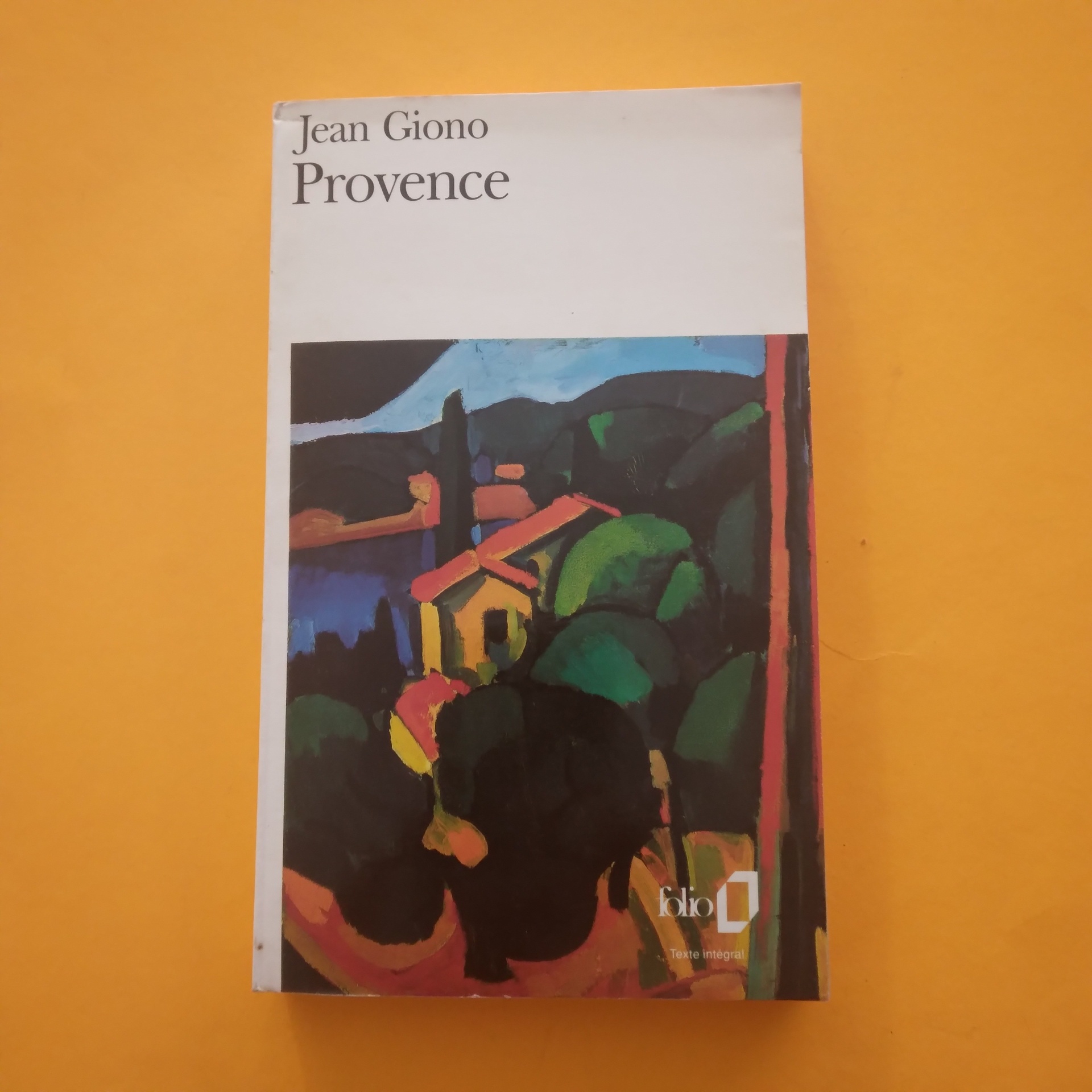 Provence, Jean Giono Capa do livro 'Provence' de Jean Giono com ilustração colorida abstrata