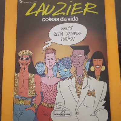 Capa de livro ilustrada com personagens de cartoon e texto 'PARIS SERÁ SEMPRE PARIS!'