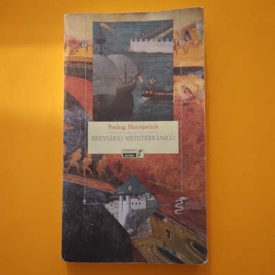 Livro Breviário Mediterrânico de Pedrag Matvejevitch com capa colorida