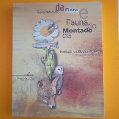 Capa de livro com imagens de flora e fauna e texto em português