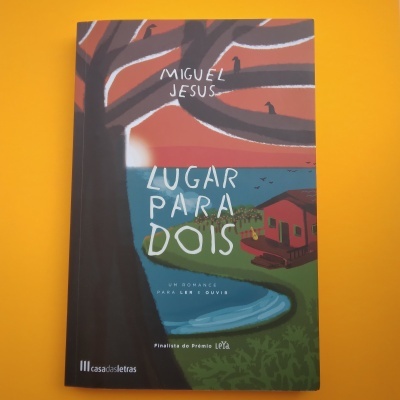 Capa do livro Lugar para Dois com ilustração de árvore, lago e casa