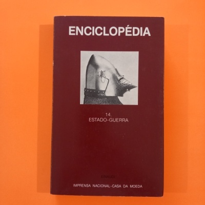 Capa de livro ENCICLOPÉDIA sobe fundo laranja