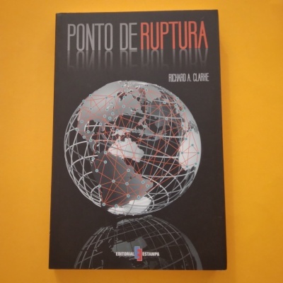 Capa do livro Ponto de Ruptura com imagem de globo e texto