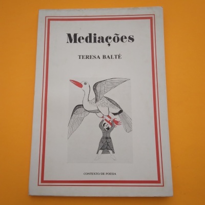 Capa de livro branca com borda vermelha e ilustração de pessoa e pássaro