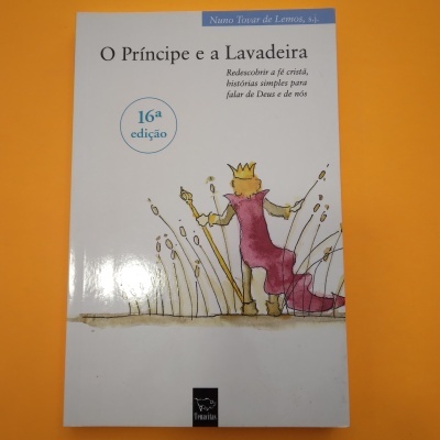 Livro 'O Príncipe e a Lavadeira' com ilustração de príncipe e texto na capa