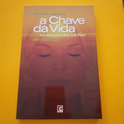 Capa do livro A Chave da Vida de Cristina Candeias com fundo amarelo