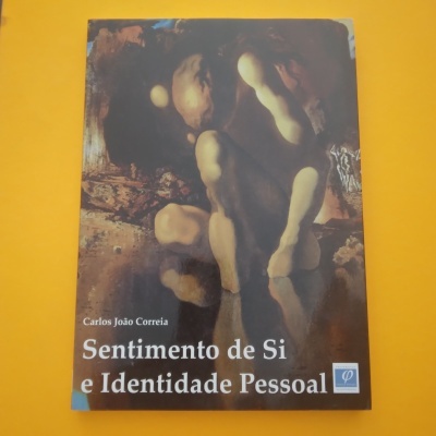 Livro Sentimento de Si e Identidade Pessoal com capa artística e fundo amarelo